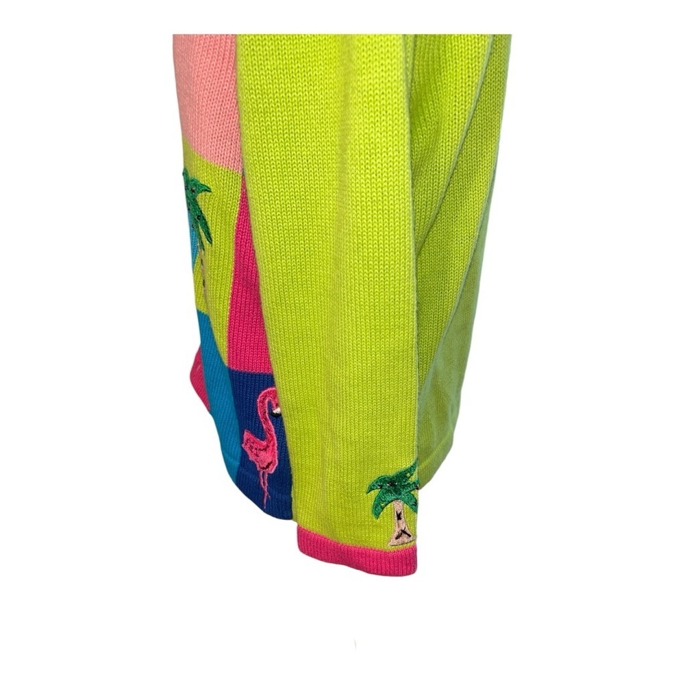Jack B. Quick Flamingo 🦩 Palm Tree 🌴 Beach Theme Beaded Embellished Zip Small - Picture 6 of 14